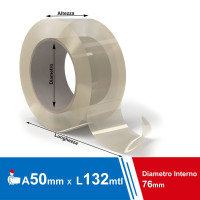 Nastro Adesivo Pacchi da Imballaggio - 50x132 Silenzioso Nastro da Imballo Trasparente