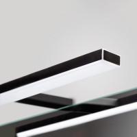 Faretto LED per specchio da bagno Leo (AC 230V 50Hz), 6 W, Verniciato nero, Tecnoplastica