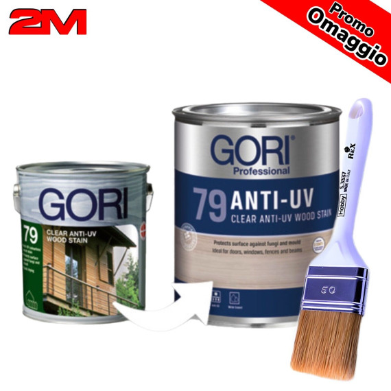 Kit Gori 79 finitura legno incolore più pennello in omaggio dimensione 50 mm