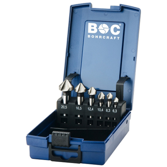 BOC17001330006 - Assortimento Svasatori 90° Forma C - HSS Din 335 - 6 Pezzi