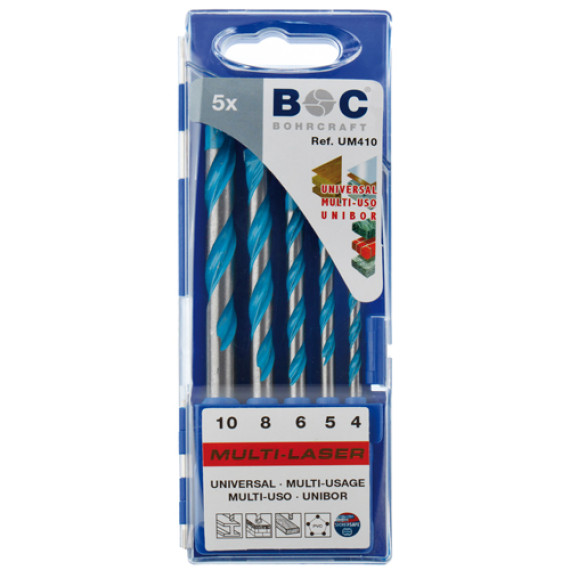 BOC22701430005 - Assortimento Punte Universali Con Inserto In Metallo Duro Certificate PGM - 5 Pezzi