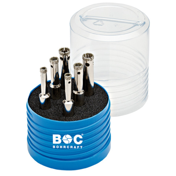BOC27031430006 - Assortimento Punte Per Piastrelle BASIC Con Attacco Cilindrico (9,5 Mm) - 6 Pezzi
