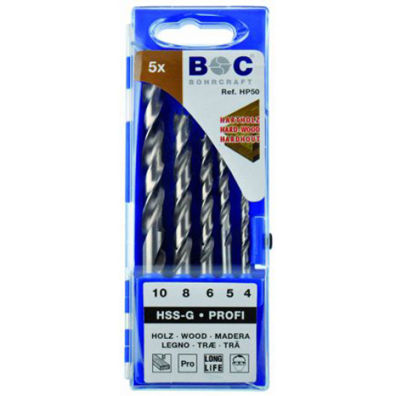 BOC31101430005 - Assortimento Punta Elicoidale Per Legno HSS-G - 5 Pezzi