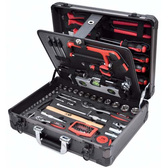 KRAE09067 - Valigia Completa Di 111 Utensili Manuali In Cromo Vanadio