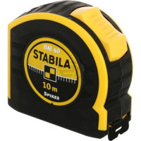 STB17747 - Flessometro 10 m 27 mm, mod. BM 40, ABS, clip metallica, nastro giallo con vernice in poliammide, Classe II, scala graduata su entrambi i lati